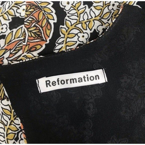 Reformation Womens Talia Top Blouse Size Medium M Paisley Print Keyhole Back EUC - Picture 9 of 16